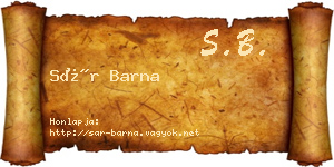Sár Barna névjegykártya