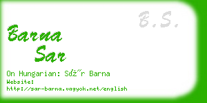 barna sar business card